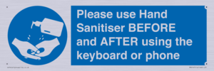 Please use Hand Sanitiser BEFORE and AFTER using the keyboard or phone